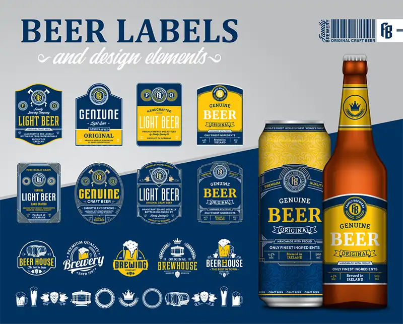 beer packaging mock up lables