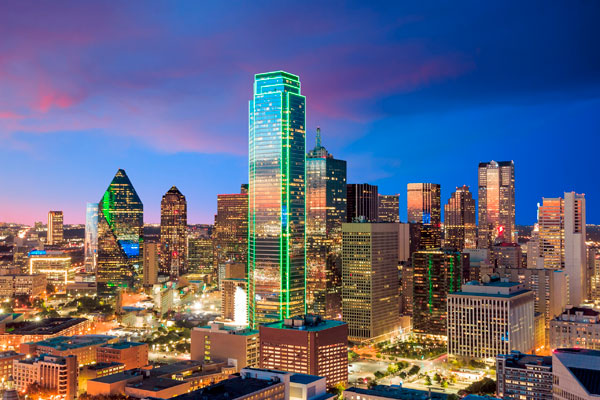 screenshot of the city of Dallas, TX 