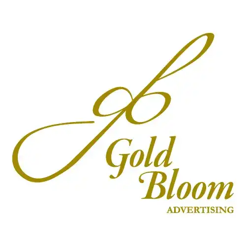 logo gold bloom advertising company logo