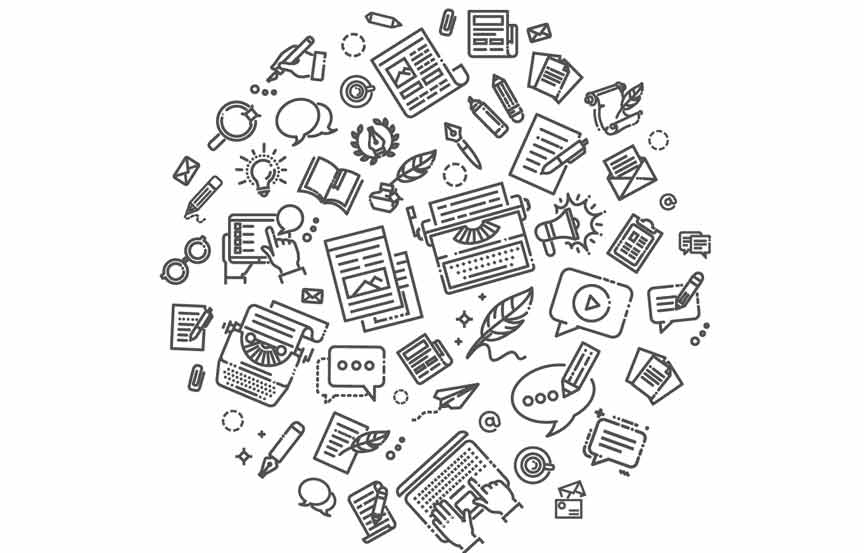 Page Content Copywriting banner fo copywrite icons