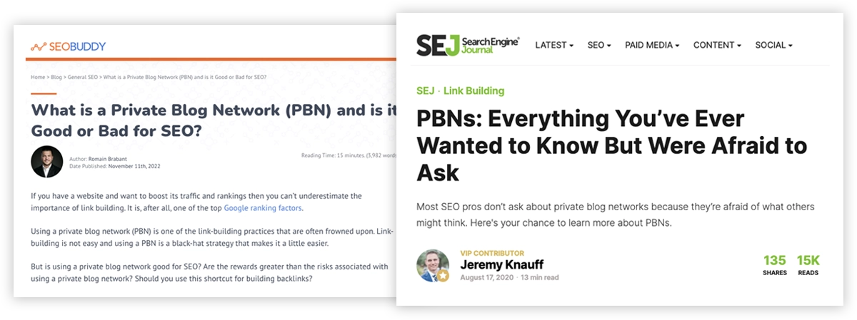 Most SEO agencies have it all wrong! screenshots of seo blog sites