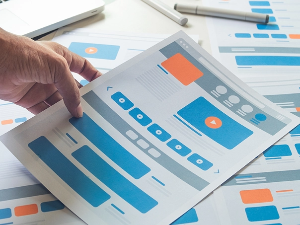 website design story board wireframe