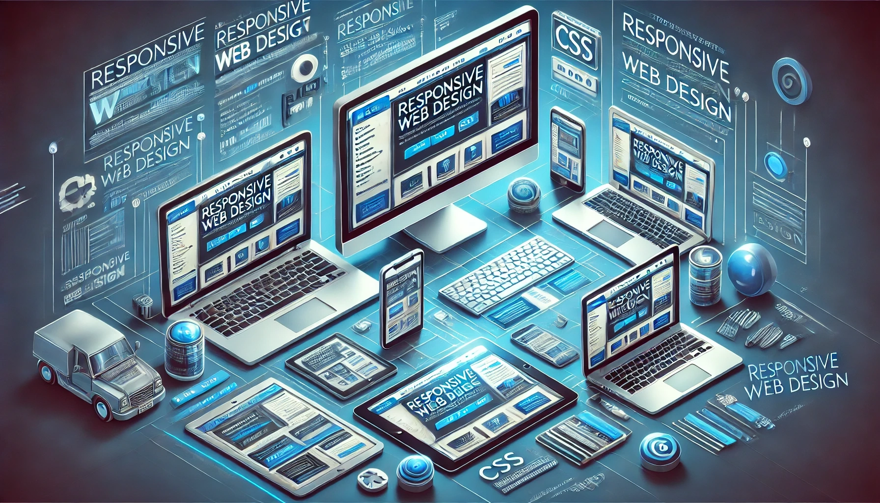 What is Responsive Web Design? multiple responsive computer screen sizes